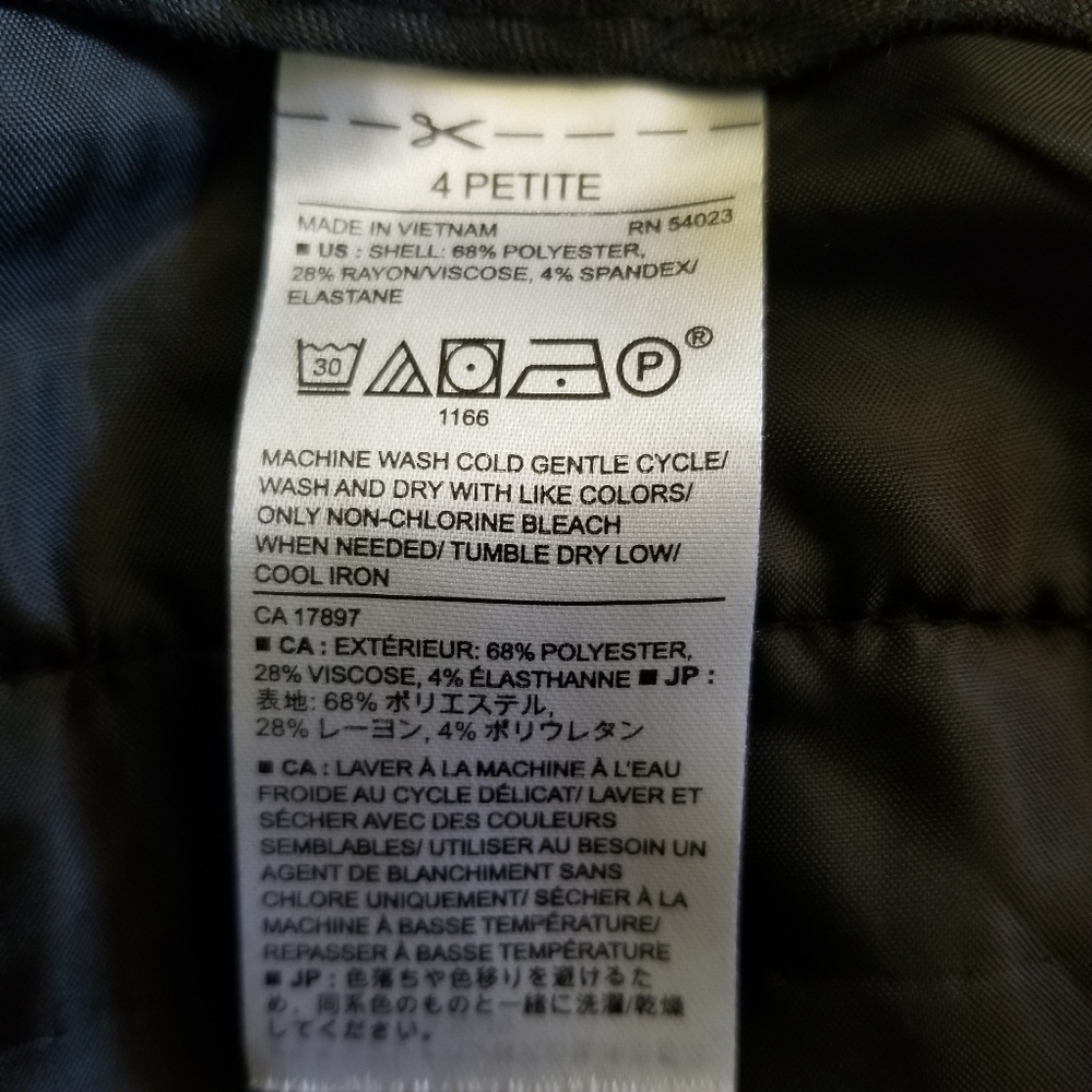Banana Republic Ryan Fit Check Dress Pants 4P Petite Bi-Stretch - Picture 8 of 10